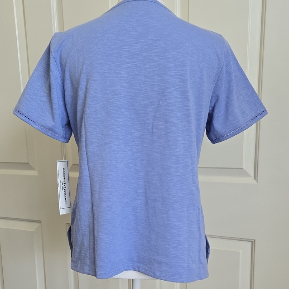 Women's ALFRED DUNNER IRIS Butterfly Embellished Tee Sz PS NWT - Picture 3 of 9